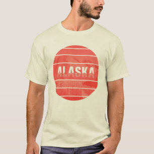 Alaska Sunset Snowy Mountains Vintage Faded T-Shirt