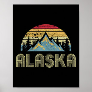 Alaska Tee - Retro Vintage Mountains Nature Hiking Poster