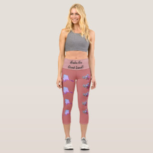 Alaska the Great Land with Flower and Map Capri Leggings