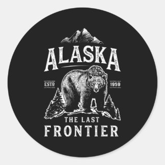 Alaska The Last Frontier Bear Home Classic Round Sticker