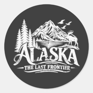 Alaska The Last Frontier Classic Round Sticker