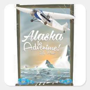 Alaska To Adventure! Square Sticker