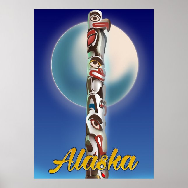 Alaska Totem Pole Travel print (Front)