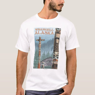 Alaska Totem Poles - Wrangell Alaska T-Shirt