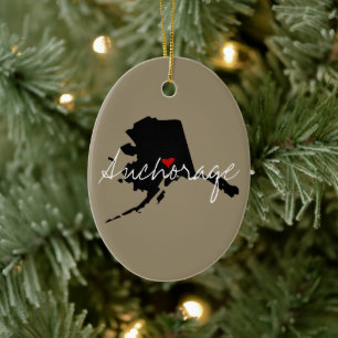 Alaska Town Ceramic Tree Decoration
