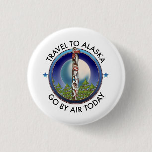 Alaska travel logo 3 cm round badge