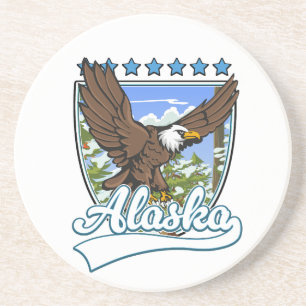 Alaska Travel Patch Coaster