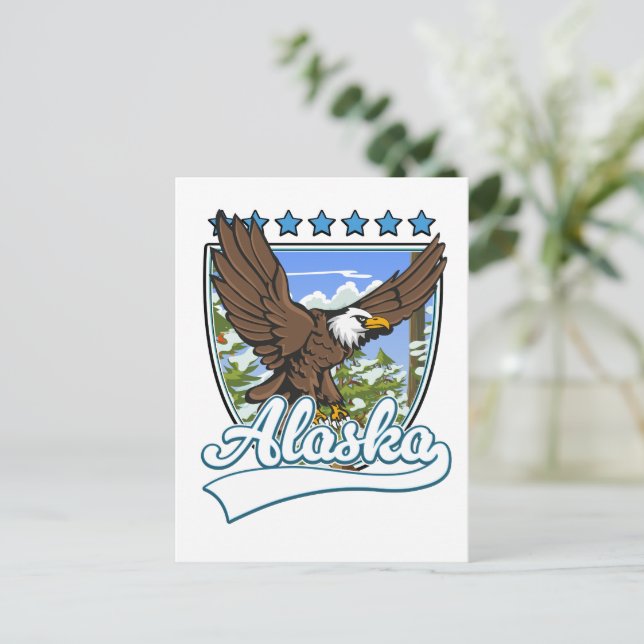 Alaska Travel Patch Holiday Postcard (Standing Front)