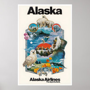 Alaska Travel Poster Alaskan Art Print