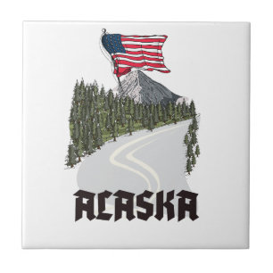 Alaska Travel Poster Ceramic Tile