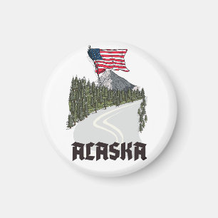 Alaska Travel Poster Magnet