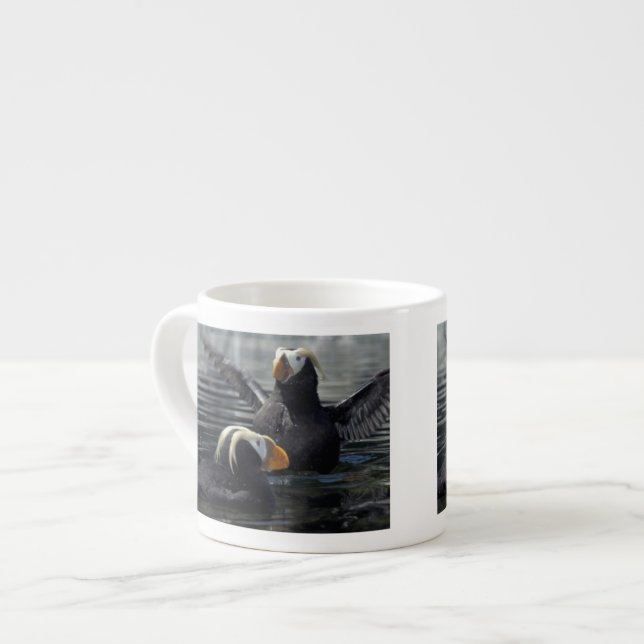 Alaska Tufted puffins Espresso Cup (Front Left)