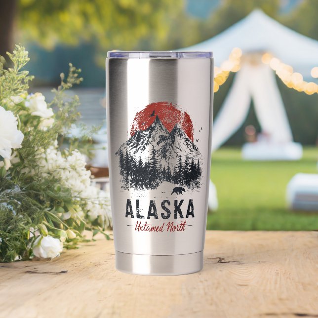 Alaska Untamed North Mountain Wilderness Outdoor Insulated Tumbler (Wedding (Rotated))