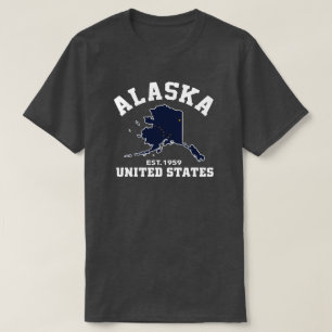Alaska USA Est. 1959 Patriotic Flag T Shirt