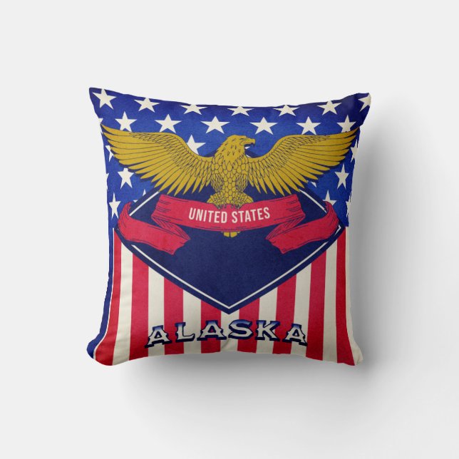 Alaska USA Flag  Cushion (Front)