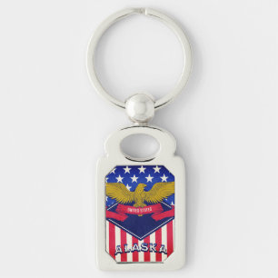 Alaska USA Flag Keychain