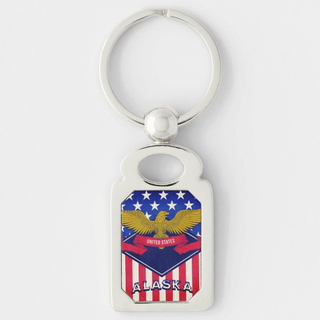 Alaska USA Flag  Keychain (Front)