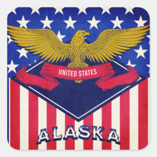 Alaska USA Flag  Square Sticker