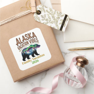 Alaska Vacation Vibes Travel Adventure Square Sticker