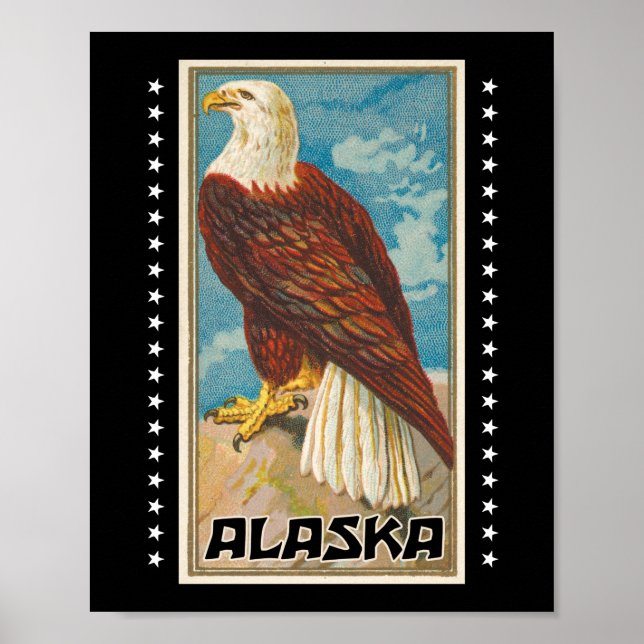 Alaska - Vintage Bald Eagle Poster (Front)