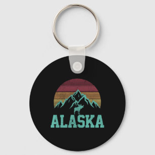Alaska Vintage Moose Outdoor Nature Hiking Souveni Key Ring
