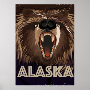 Alaska vintage travel poster