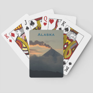 Alaska Volcano at Sunset Playing Cards