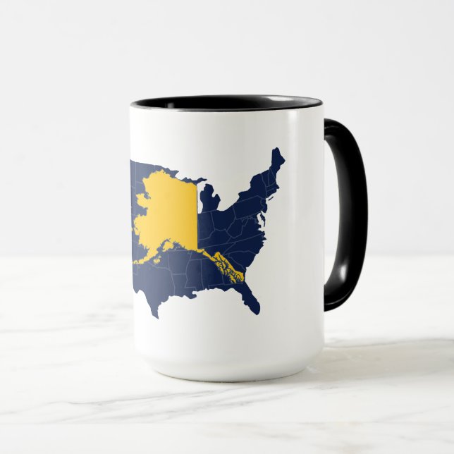 Alaska vs US Map Mug (Front Right)