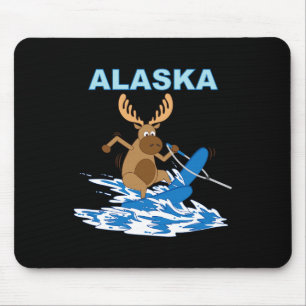 Alaska Water Skiing Moose Lake Vacation Mouse Pad