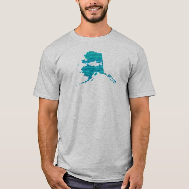 Alaska Wave Salmon Fishing T-Shirt (Front)