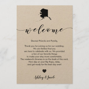 Alaska Wedding Welcome Letter & Itinerary Card