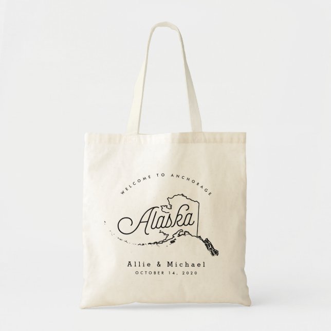 Alaska Wedding Welcome Tote Bag (Front)