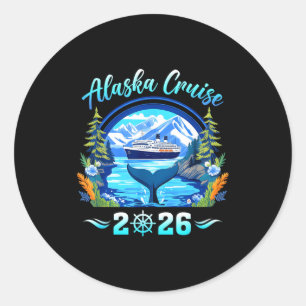 Alaska whale family friends group alaskan alaska classic round sticker
