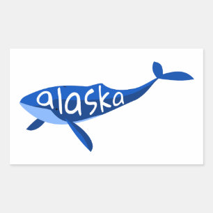 Alaska Whale Rectangular Sticker