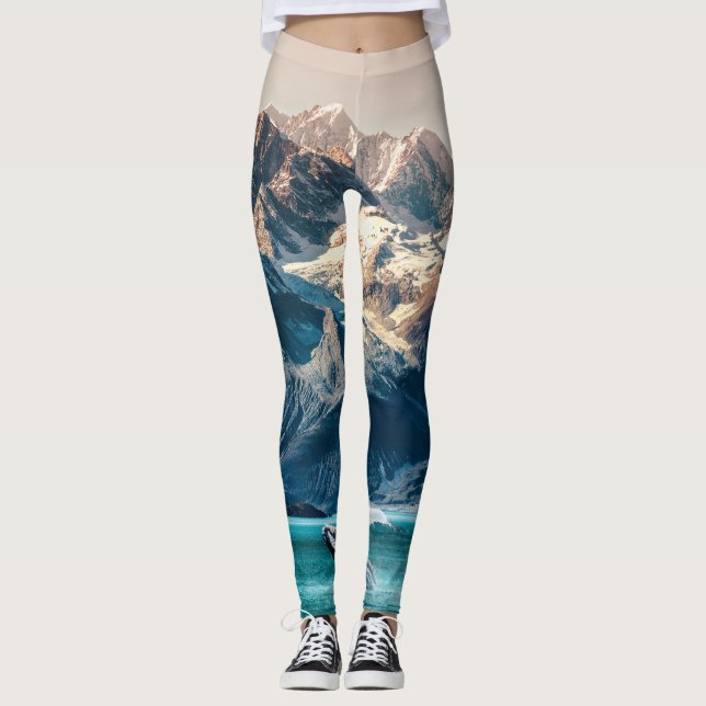 Alaska whale watching: boat excursion. leggings (Front)