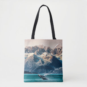 Alaska whale watching: boat excursion. tote bag