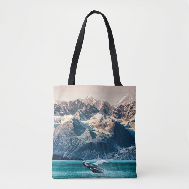 Alaska whale watching: boat excursion. tote bag (Front)