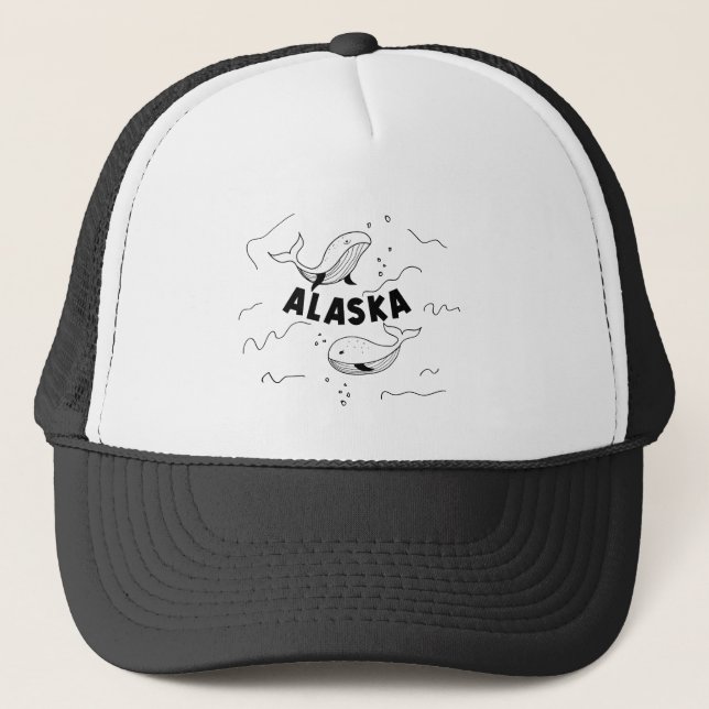 Alaska Whales Trucker Hat (Front)