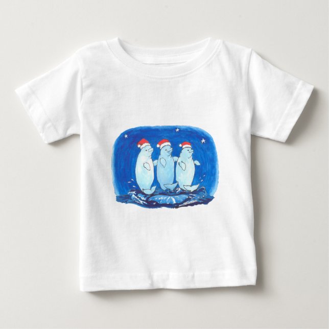 Alaska Whimsical Christmas Wildlife Baby T-Shirt (Front)