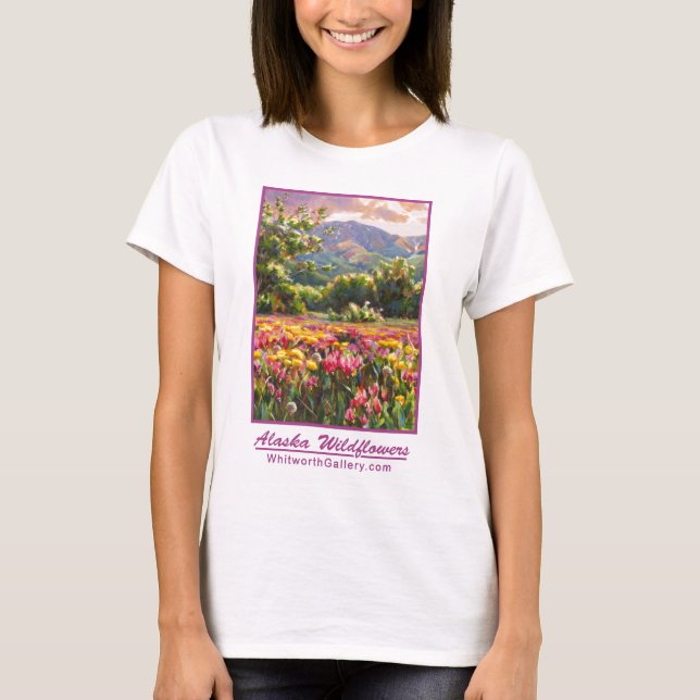 Alaska Wildflowers Tee Shirt - Shooting Stars (Front)