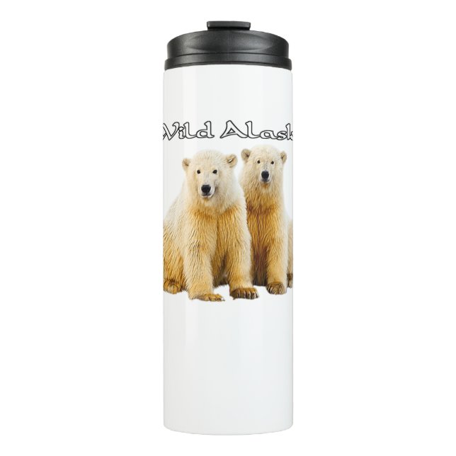 Alaska Wildlife Polar Bears Thermol Tumbler (Front)