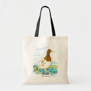 Alaska Wildlife Willow Ptarmigan Tundra Bird Art Tote Bag