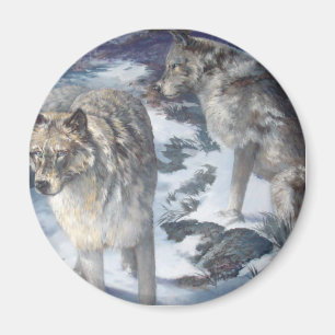 Alaska Wildlife Wolf Pair Magnet