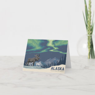 Alaska with Moose Thank You Card