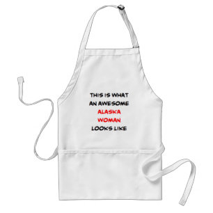 alaska woman, awesome standard apron