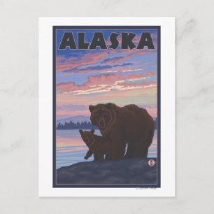 AlaskaBear and Cub Postcard