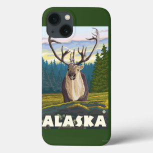 AlaskaCaribou in the Wild Vintage Travel iPhone 13 Case