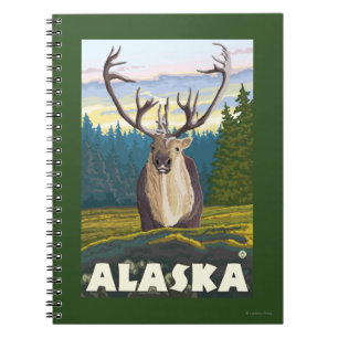 AlaskaCaribou in the Wild Vintage Travel Notebook