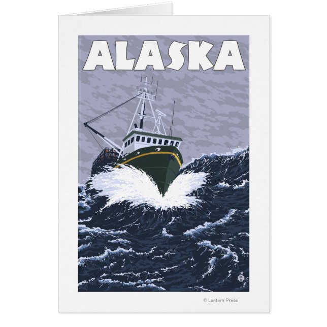 AlaskaCrab Boat Vintage Travel Poster (Front)