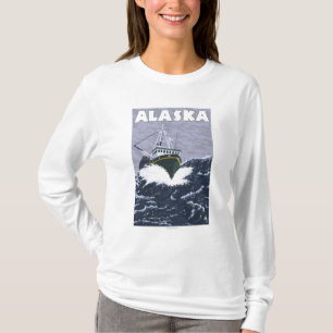AlaskaCrab Boat Vintage Travel Poster T-Shirt